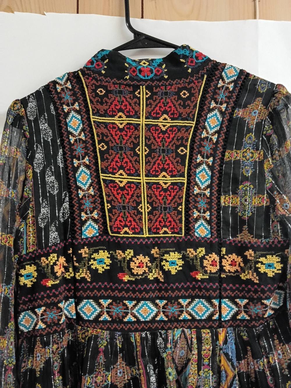 Anthropologie Akemi + Kin "Sheria" Metallic Embroidered Dress - Picture 8 of 9
